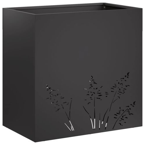 Vrtna saksija 2 kom. Crna 50 x 30 x 49 cm Čelična vrata - Crna 50 x 30 x 49 cm 2 Cijena