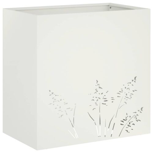 Vrtna saksija Bijela 50 x 30 x 49 cm Čelična vrata - Bijela 50 x 30 x 49 cm 1 Cijena
