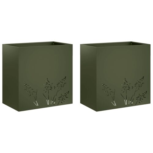 Vrtna saksija 2 kom. Maslinastozelena 50 x 30 x 49 cm - Maslinastozelena 50 x 30 x 49 cm 2 Cijena