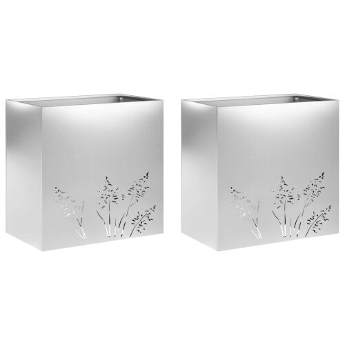 Vrtna saksija 2 kom. Srebrna 50 x 30 x 49 cm Pocinčani čelik - Pocinčani čelik 50 x 30 x 49 cm 2 Cijena