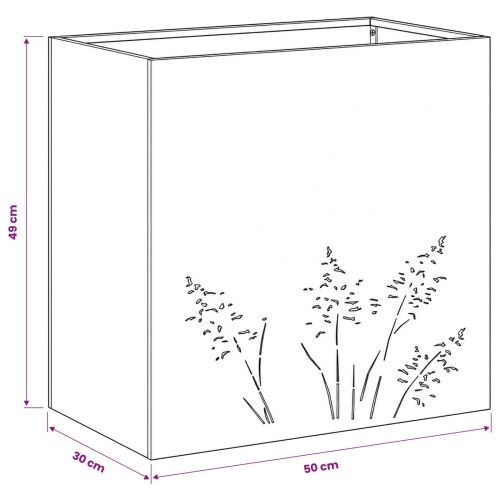 Vrtna saksija 2 kom. Srebrna 50 x 30 x 49 cm Pocinčani čelik - Pocinčani čelik 50 x 30 x 49 cm 2 Cijena