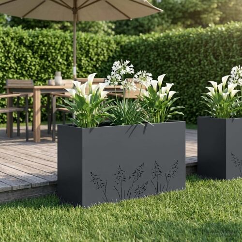 Vrtna saksija Antracit 80 x 20 x 49 cm Čelična vrata - Antracit 80 x 20 x 49 cm 1 Cijena
