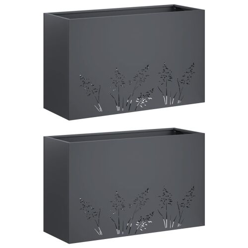 Vrtna saksija 2 kom. Antracit 80 x 20 x 49 cm Čelična vrata - Antracit 80 x 20 x 49 cm 2 Cijena
