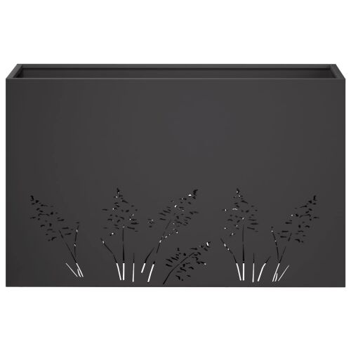 Vrtna saksija Crna 80 x 30 x 49 cm Čelična vrata - Crna 80 x 30 x 49 cm 1 Cijena