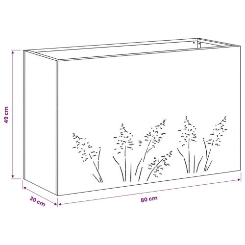 Vrtna saksija 2 kom. Crna 80 x 30 x 49 cm Čelična vrata - Crna 80 x 30 x 49 cm 2 Cijena