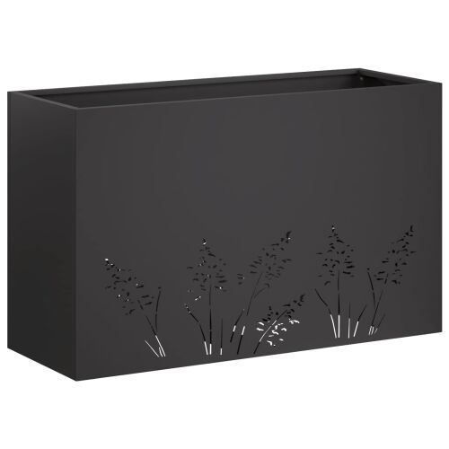 Vrtna saksija 2 kom. Crna 80 x 30 x 49 cm Čelična vrata - Crna 80 x 30 x 49 cm 2 Cijena