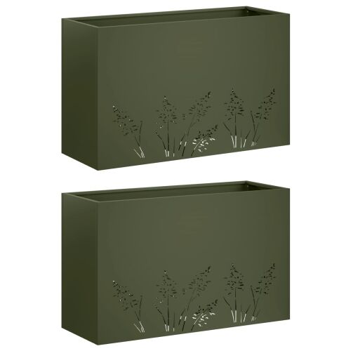 Vrtna saksija 2 kom. Maslinastozelena 80 x 30 x 49 cm - Maslinastozelena 80 x 30 x 49 cm 2 Cijena