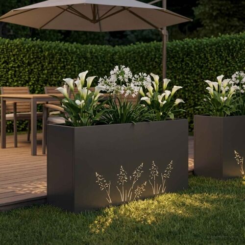 Vrtna saksija Crna 100 x 20 x 49 cm Čelična vrata - Crna 100 x 20 x 49 cm 1 Cijena