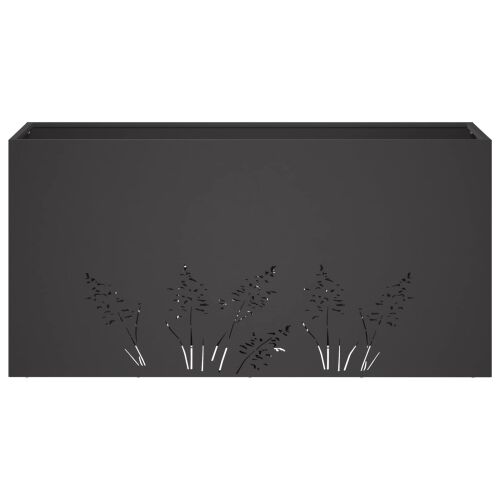 Vrtna saksija 2 kom. Crna 100 x 20 x 49 cm Čelična vrata - Crna 100 x 20 x 49 cm 2 Cijena