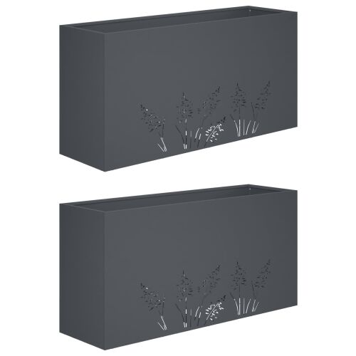 Vrtna saksija 2 kom. Antracit 100 x 20 x 49 cm Čelična vrata - Antracit 100 x 20 x 49 cm 2 Cijena