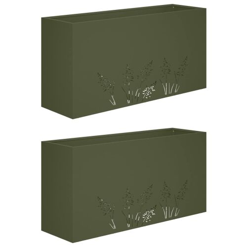 Vrtna saksija 2 kom. Maslinastozelena 100 x 20 x 49 cm - Maslinastozelena 100 x 20 x 49 cm 2 Cijena