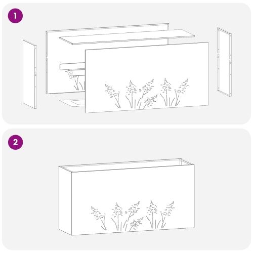 Vrtna saksija 2 kom. Crna 100 x 30 x 49 cm Čelična vrata - Crna 100 x 30 x 49 cm 2 Cijena