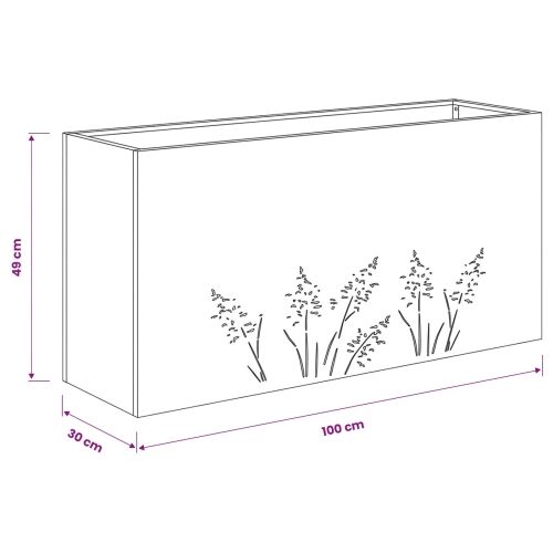Vrtna saksija Antracit 100 x 30 x 49 cm Čelična vrata - Antracit 100 x 30 x 49 cm 1 Cijena
