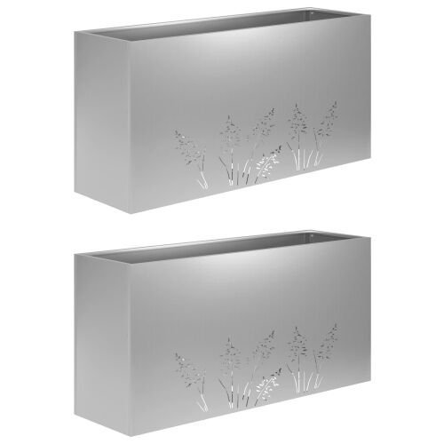 Vrtna saksija 2 kom. Srebrna 100 x 30 x 49 cm Pocinčani čelik - Pocinčani čelik 100 x 30 x 49 cm 2 Cijena