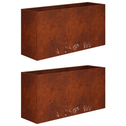 Vrtna saksija 2 kom. Rđa 100 x 30 x 49 cm Otporni čelik - Otporni čelik 100 x 30 x 49 cm 2 Cijena