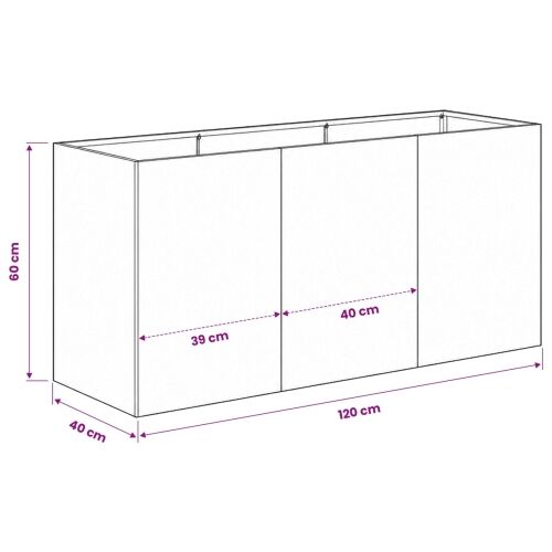 Vrtna saksija Rđa 120 x 40 x 60 cm Otporni čelik - Otporni čelik 120 x 40 x 60 cm Cijena