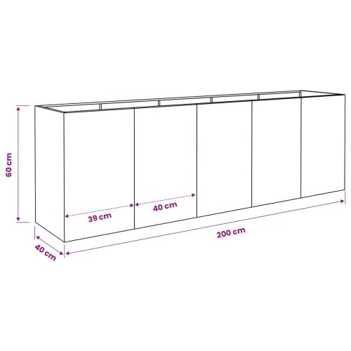 Vrtna saksija Crna 200 x 40 x 60 cm Čelična vrata - Crna 200 x 40 x 60 cm Cijena