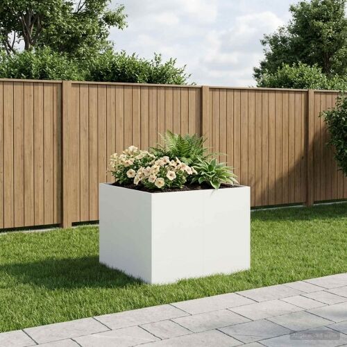 Vrtna saksija Bijela 80 x 80 x 60 cm Čelična vrata - Bijela 80 x 80 x 60 cm Cijena