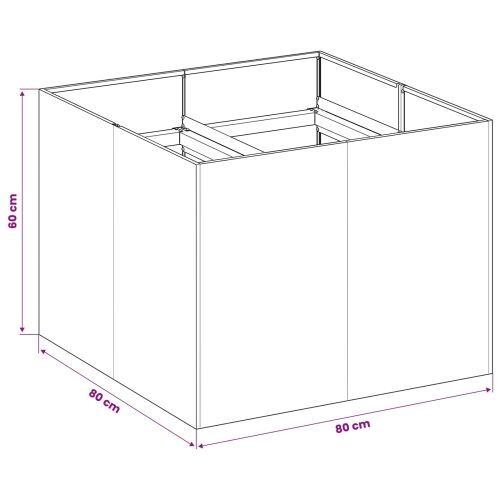 Vrtna saksija Srebrna 80 x 80 x 60 cm Nehrđajući čelik - Nehrđajući čelik 80 x 80 x 60 cm Cijena