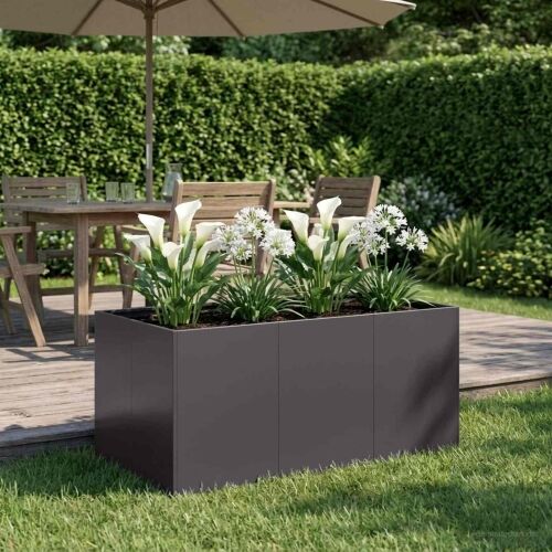 Vrtna saksija Crna 120 x 80 x 60 cm Čelična vrata - Crna 120 x 80 x 60 cm Cijena