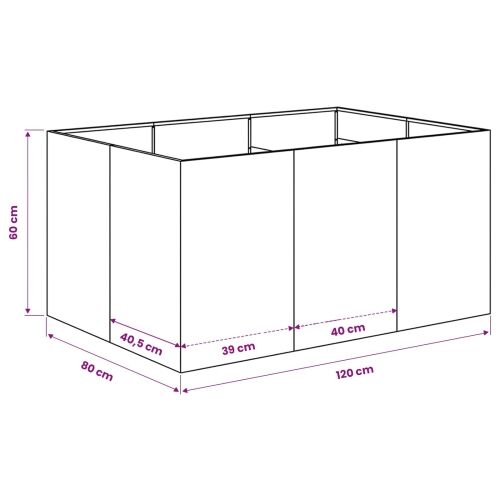 Vrtna saksija Srebrna 120 x 80 x 60 cm Nehrđajući čelik - Nehrđajući čelik 120 x 80 x 60 cm Cijena