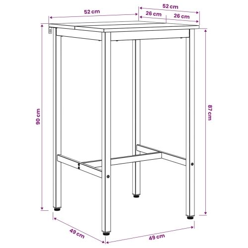 Stol za bar 52 x 52 x 90 cm Konstruirano drvo Crni hrast - Crni hrast 52 x 52 x 90 cm Cijena