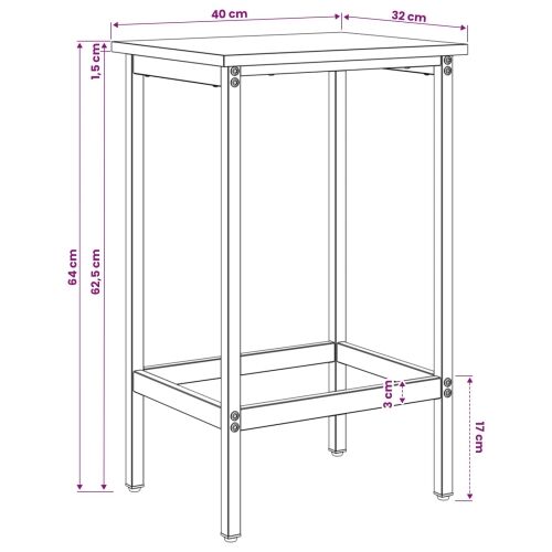Barska stolica 2 kom. Dimljeni hrast 40 x 32 x 64 cm - Dimljeni hrast 2 40 x 32 x 64 cm Cijena