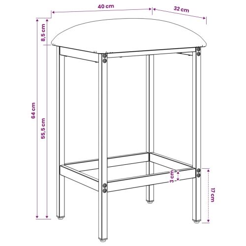 Barska stolica Plava 40 x 32 x 64 cm Konstruirano drvo - Plava 1 40 x 32 x 64 cm Cijena