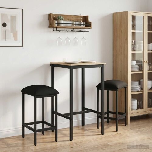 Barska stolica 2 kom. Crna 40 x 32 x 74 cm Konstruirano drvo - Crna 2 40 x 32 x 74 cm Cijena