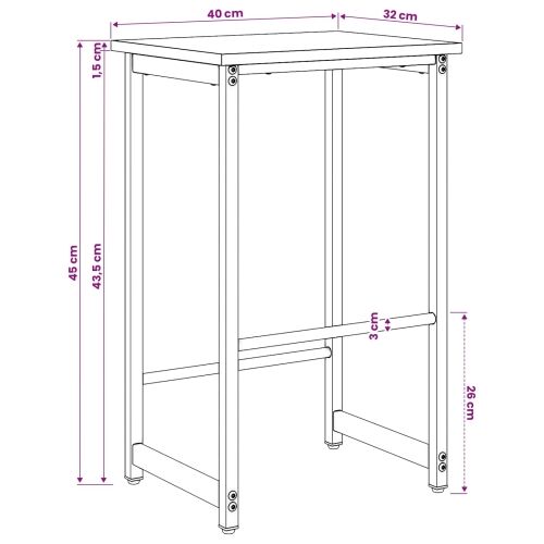 Barska stolica 2 kom. Dimljeni hrast 40 x 32 x 64 cm - Dimljeni hrast 2 40 x 32 x 64 cm Cijena