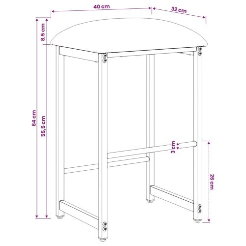 Barska stolica Tamnosiva 40 x 32 x 64 cm Konstruirano drvo - Tamnosiva 1 40 x 32 x 64 cm Cijena