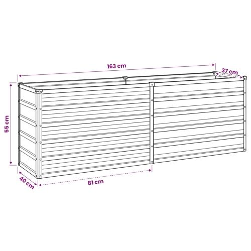 Povišeni vrtni krevet Srebrna 160 x 40 x 55 cm cinkani - 160 x 40 x 55 cm Pocinčani čelik Cijena