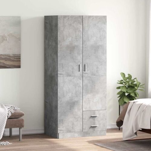 Ormar siva boja betona 80 x 52 x 180 cm od konstruiranog drva - Beton siva 1 1 Cijena