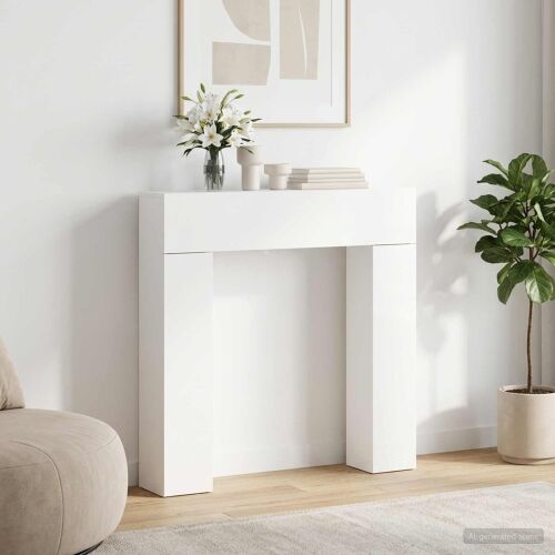 Okvir za kamin Bijela 102 x 18 x 100,5 cm Konstruirano drvo - Bijela Cijena