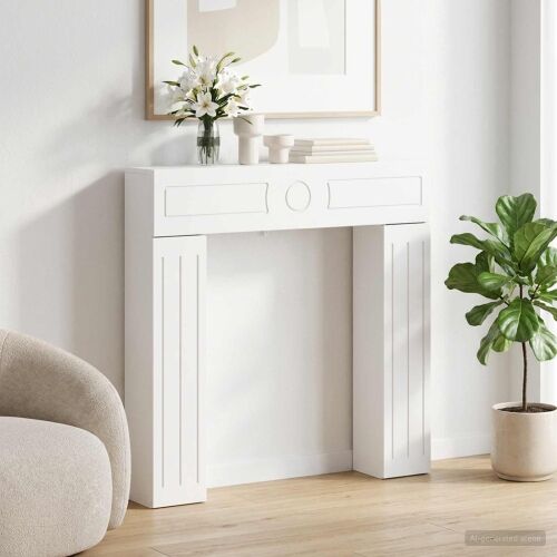 Okvir za kamin Bijela 102 x 18 x 100,5 cm Konstruirano drvo - Bijela Cijena