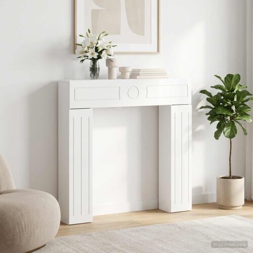 Okvir za kamin Bijela visokog sjaja 102 x 18 x 100,5 cm - Bijela visokog sjaja Cijena