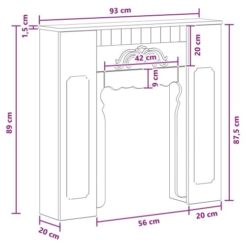 Okvir za kamin Hrast sonoma 93 x 20 x 89 cm Konstruirano drvo - Hrast sonoma Cijena