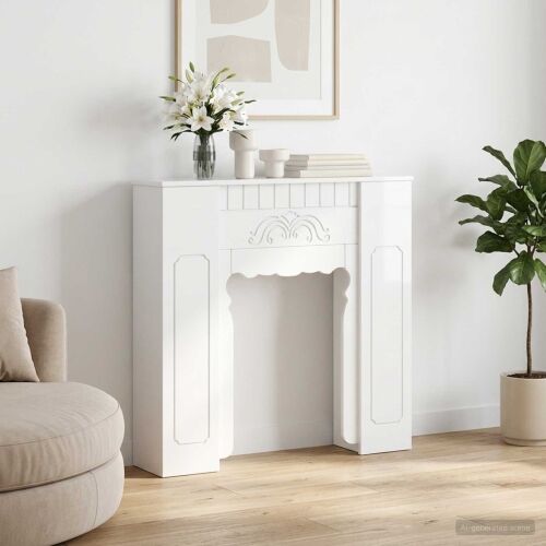 Okvir za kamin Bijela visokog sjaja 93 x 20 x 89 cm - Bijela visokog sjaja Cijena