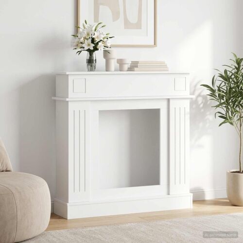 Okvir za kamin Bijela 102 x 26 x 100 cm Konstruirano drvo - Bijela Cijena