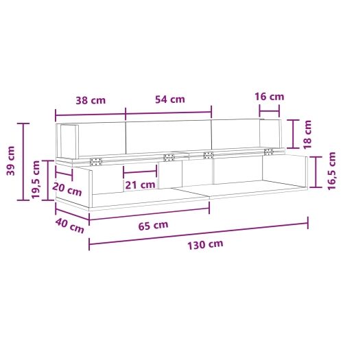 Studio radni stol Dimljeni hrast 130 x 40 x 19,5 cm - Dimljeni hrast 130 x 40 x 19,5 cm Cijena