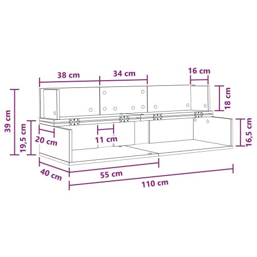 Studio radni stol Bijela 110 x 40 x 19,5 cm Konstruirano drvo - Bijela 110 x 40 x 19,5 cm Cijena