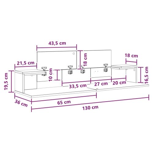 Studio radni stol Hrast sonoma 130 x 36 x 19,5 cm - Hrast sonoma 130 x 36 x 19,5 cm Cijena