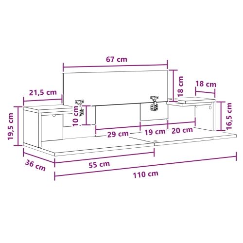 Studio radni stol Staro drvo 110 x 36 x 19,5 cm - Staro drvo 110 x 36 x 19,5 cm Cijena
