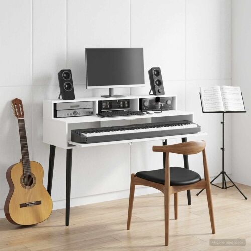 Studio radni stol Bijela 130 x 42,5 x 36 cm Konstruirano drvo - Bijela 130 x 42,5 x 36 cm Cijena