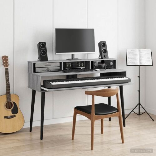 Studio radni stol Siva Sonoma 130 x 42,5 x 36 cm - Siva Sonoma 130 x 42,5 x 36 cm Cijena