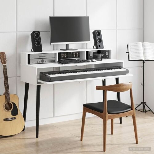 Studio radni stol Bijela 110 x 42,5 x 36 cm Konstruirano drvo - Bijela 110 x 42,5 x 36 cm Cijena