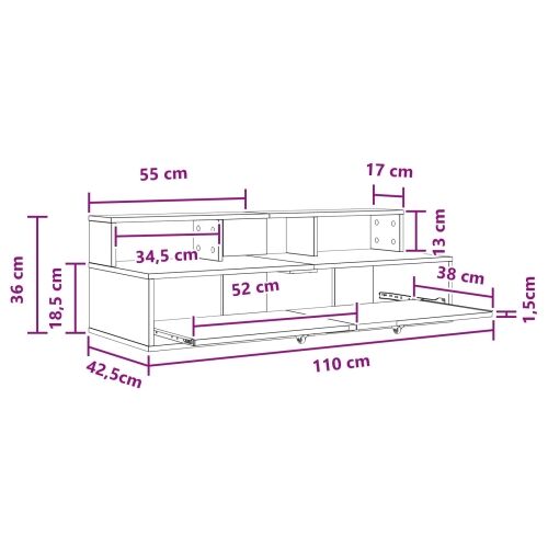 Studio radni stol Hrast sonoma 110 x 42,5 x 36 cm - Hrast sonoma 110 x 42,5 x 36 cm Cijena