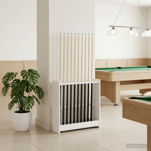 Stalak za bilijarske cueve Konstruirano drvo 60 x 20 x 57 cm - Bijela Cijena