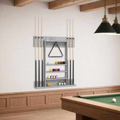 Stalak za bilijarske cueve Konstruirano drvo 93 x 12 x 103 cm - Betonska siva Cijena