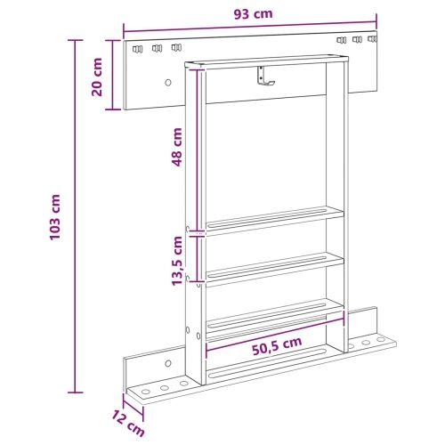 Stalak za bilijarske cueve Konstruirano drvo 93 x 12 x 103 cm - Staro drvo Cijena